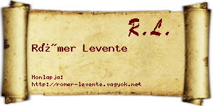 Römer Levente névjegykártya